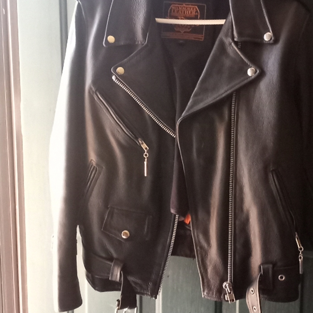Leather rider jacket